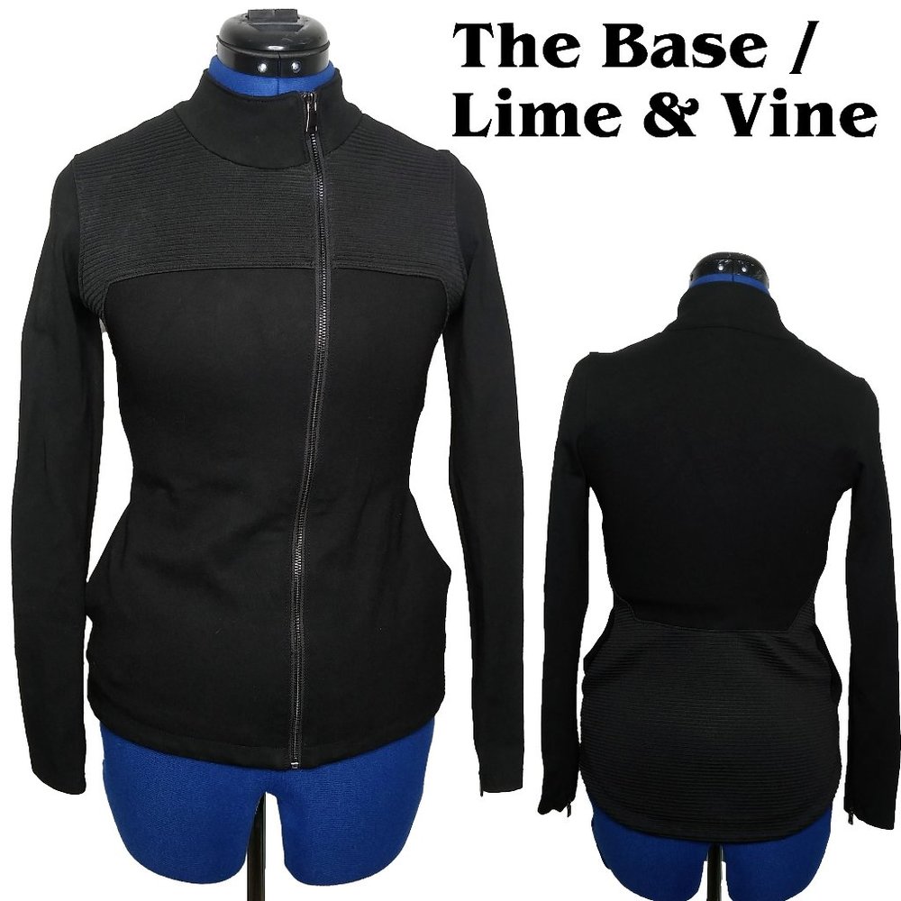 The Base Lime and Vine Full Zip Moto Jacket Sz XS